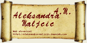 Aleksandra Maljčić vizit kartica